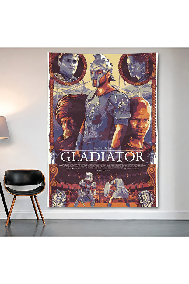 Gladiator Wall Drape Wall Tapestry First Quality Satin Fabric Poster