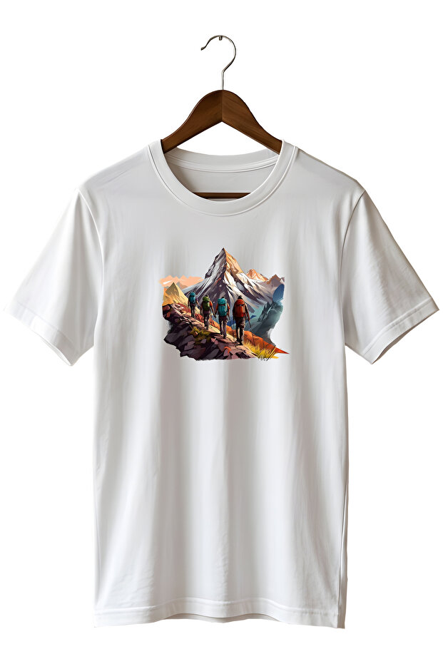 Unisex Mountain View and Trekking Printed Nature T-Shirt