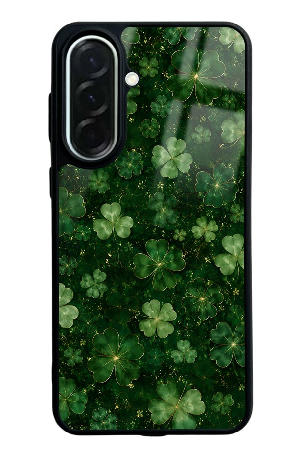 Samsung A37 Emerald Lucky Clover Design Glossy Phone Case