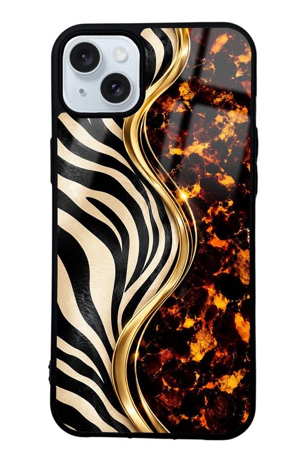 iPhone 15 Plus Black Safari Design Glossy Phone Case