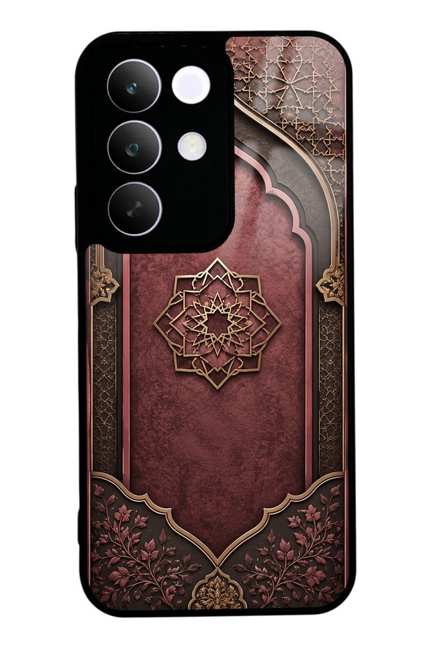 Realme C85 Burgundy Glossy Phone Case with Ottoman Emblem Design