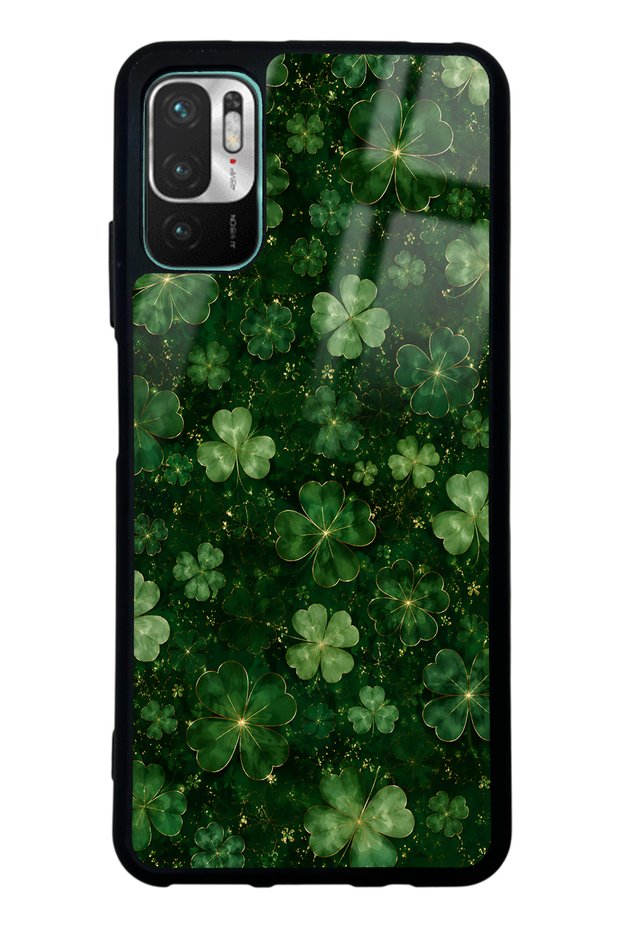 Xiaomi Redmi Note 10 5g Emerald Lucky Clover Design Glossy Phone Case