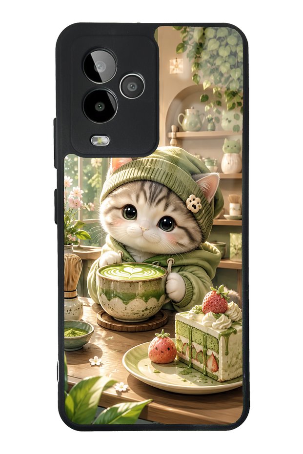 Gm 24 Pro Matcha Kitty Café Designed Glossy Phone Case