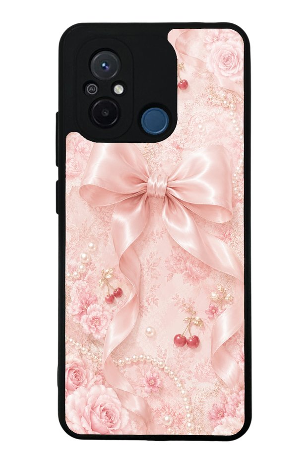 Xiaomi Redmi 12C Glossy Phone Case with Cherry Blush Bow Design