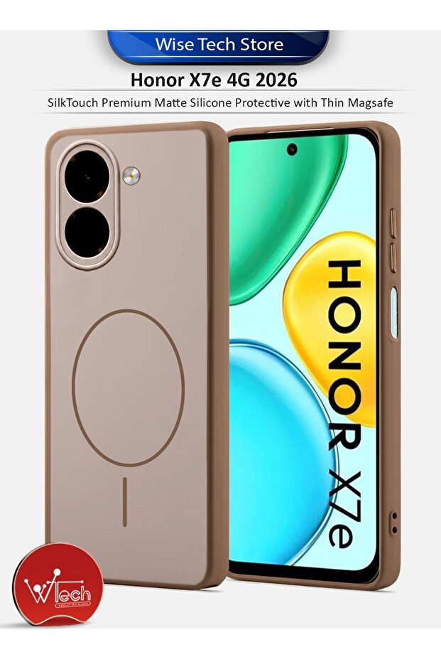 Honor X7e 5G 2026 SilkTouch Premium Matte Silicone Protective with Thin Magsafe Case Cover