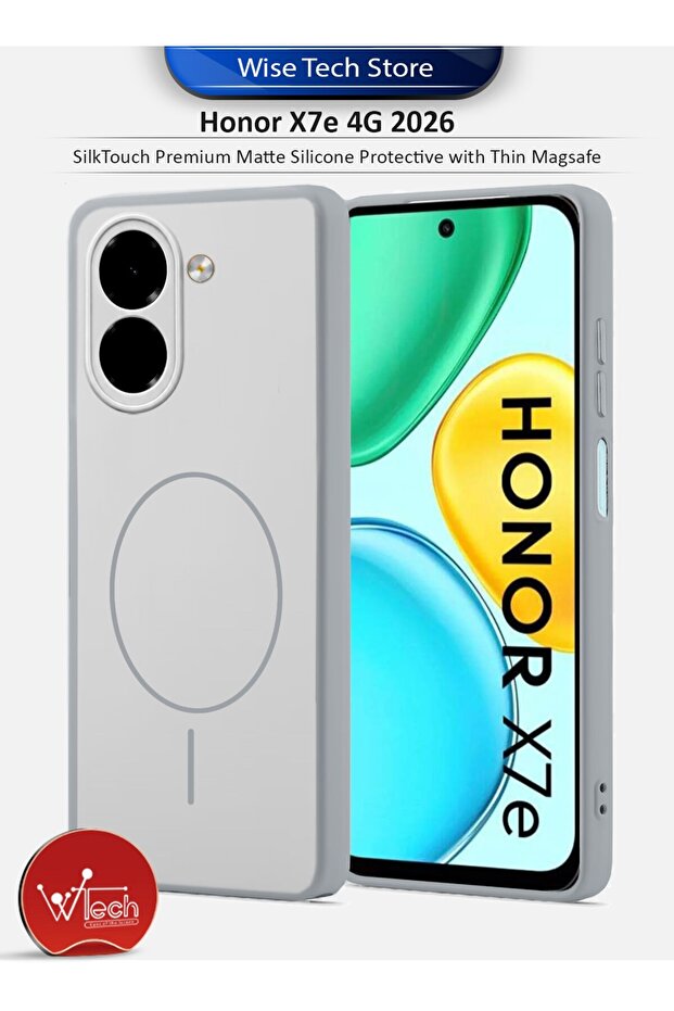 Honor X7e 5G 2026 SilkTouch Premium Matte Silicone Protective with Thin Magsafe Case Cover
