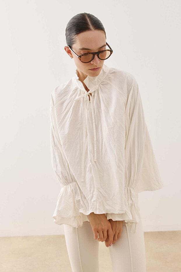 Brushed Cotton Top Ecru