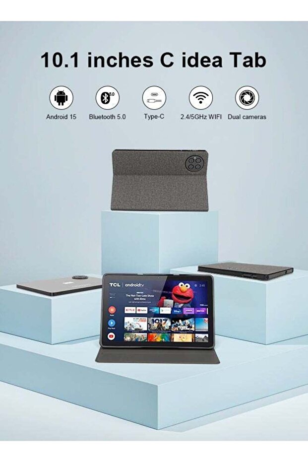 C idea 10.1 Inches Tablet, Newest 5G Android Tablet RAM 8GB ROM 1TB with Dual SIM,10000mAh Battery With Bluetooth Keyboard, Mouse and Pen CM8800plus-black