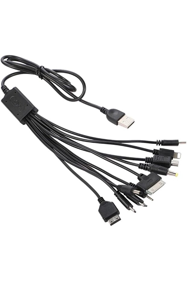 10 In 1 Universal Multifunction Cable Fit USB Charger Cell Mobile Phone Mp4 Zaf Black