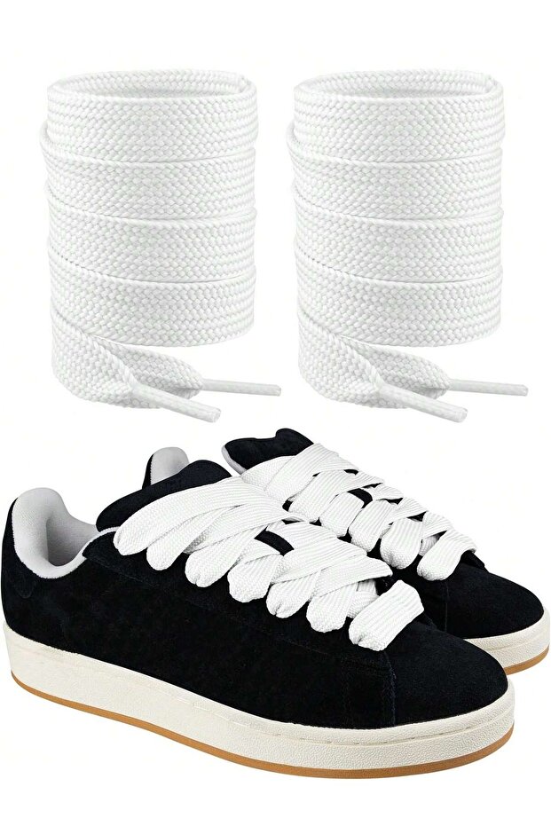 Thick Flat Shoelaces 15 mm Width - 120 cm Sneaker Laces Set (Pair)