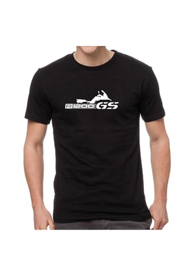 Bmw R1200Gs Design Biker T-Shirt Grey White