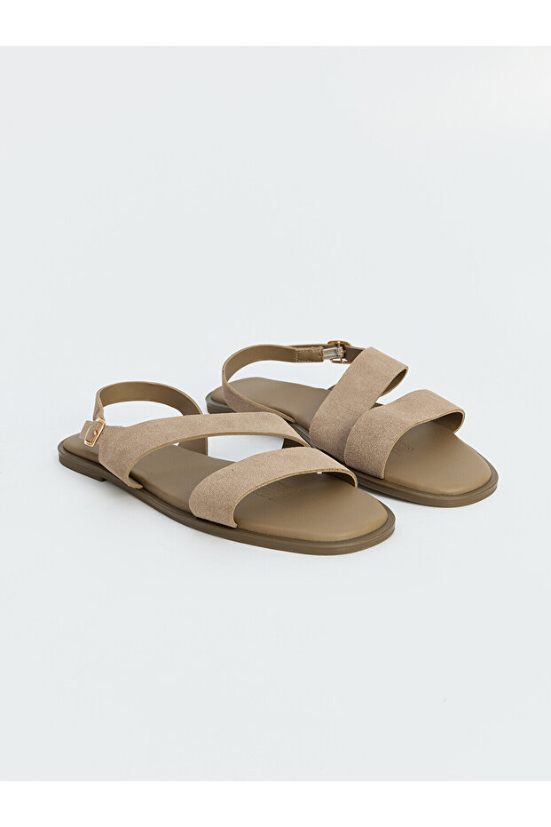 Lcw Steps Beige Double Strap Buckle Women's Sandals