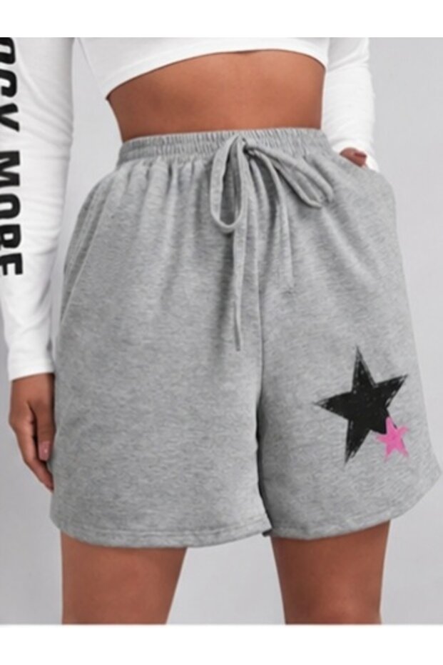 Unisex Oversize Relaxed Fit High Waist Special Design Printed Summer Shorts