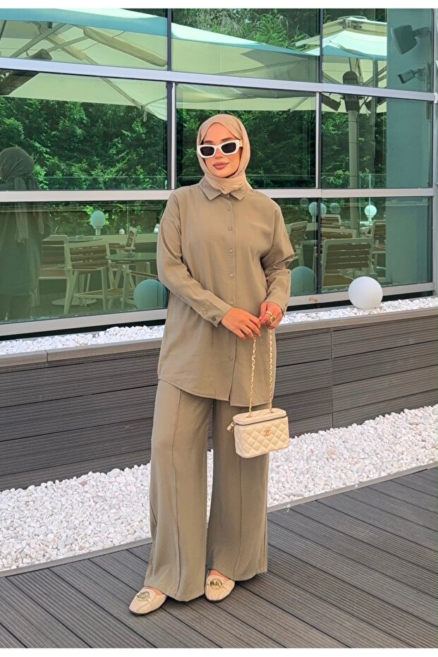 Silk Modal Fabric Shirt Pants Summer Double Set