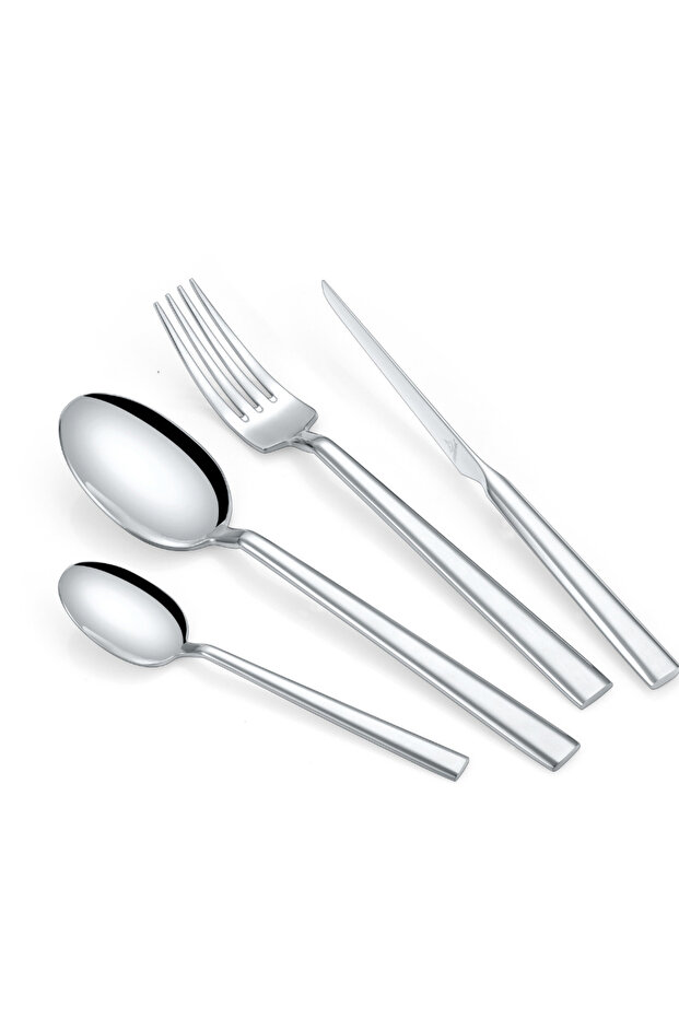 95-Piece Shiny Silver Stainless Steel Cutlery Set | Luxury Mirror Finish Dining Collection