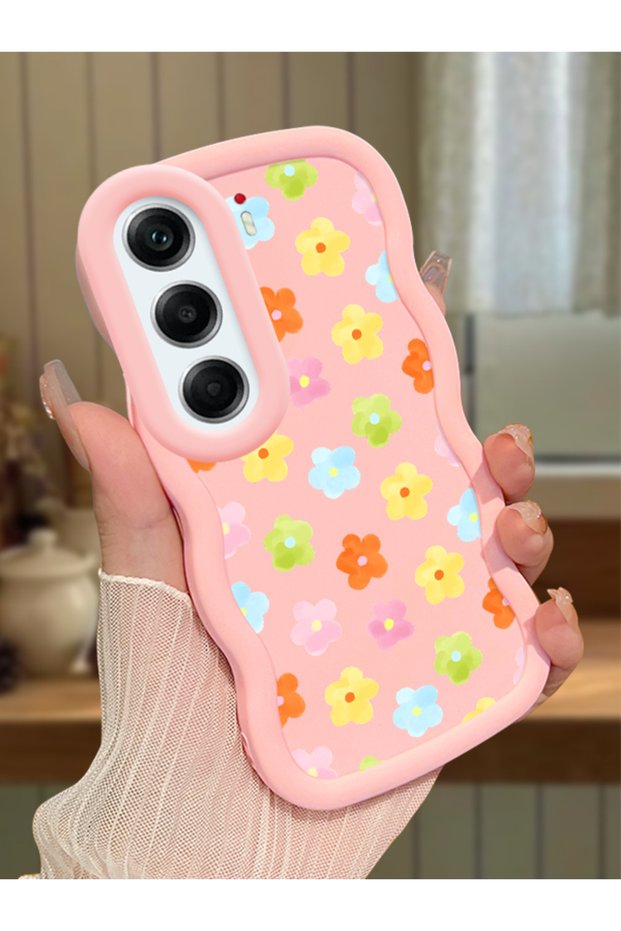 Tecno Camon 40 Compatible Case Camera Protector Pink Silicone Couple Phone Case Floral Pattern