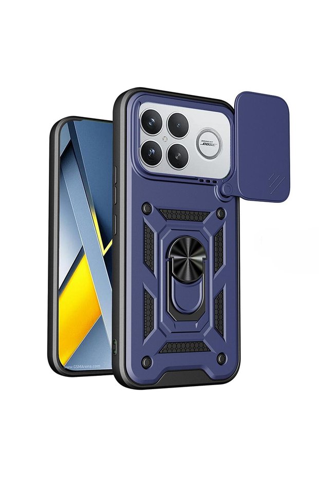 حافظة متوافقة مع هاتف Xiaomi Poco F8 Ultra مقاومة للصدمات باللون الأزرق الداكن