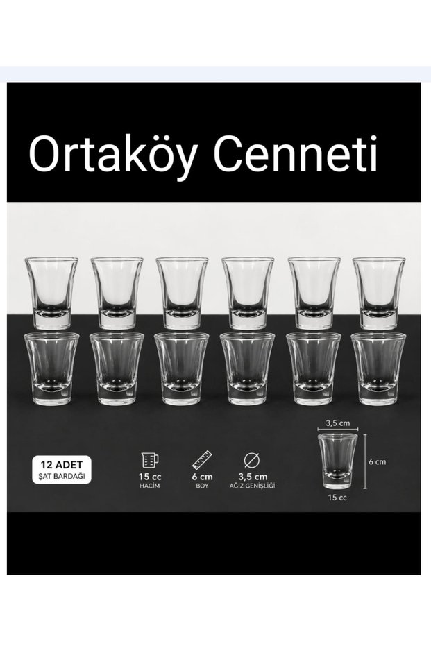 12 Pieces Boston Small Size Shot and Liquor Glass Set 15 Cc Volume 6 cm Height 3.5 cm Mouth Quality Glass Product