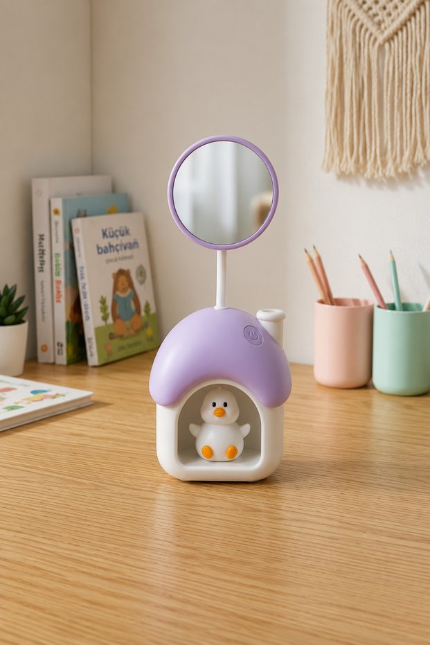 Led Table Lamp with Cute Penguin Figure Children's Room Night Light