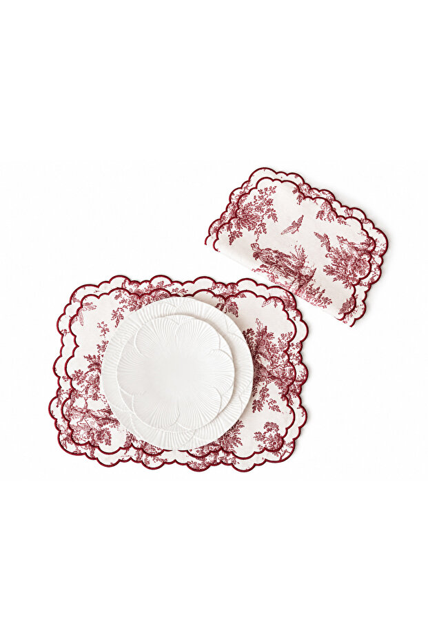 Toile De Jouy Patterned Luxury American Service Set of 2 - L'Antique Series