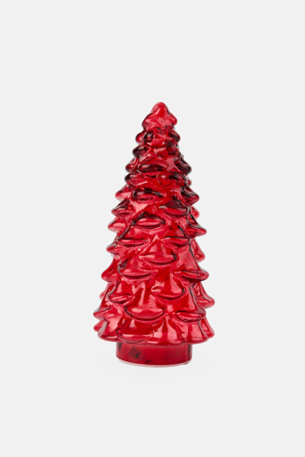 Christmas Glass Decorative Tree, Red