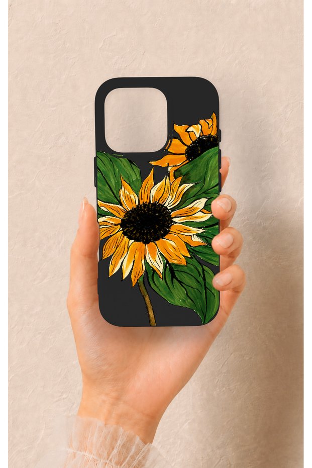 iPhone 16 Pro Compatible Moonflower Patterned Silicone Case
