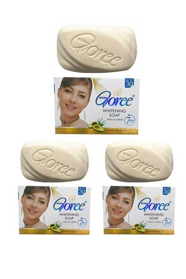 Whitening Soap with Lycopene Skin Brightening Lightening Cleansing Moisturizing - Pack of 3