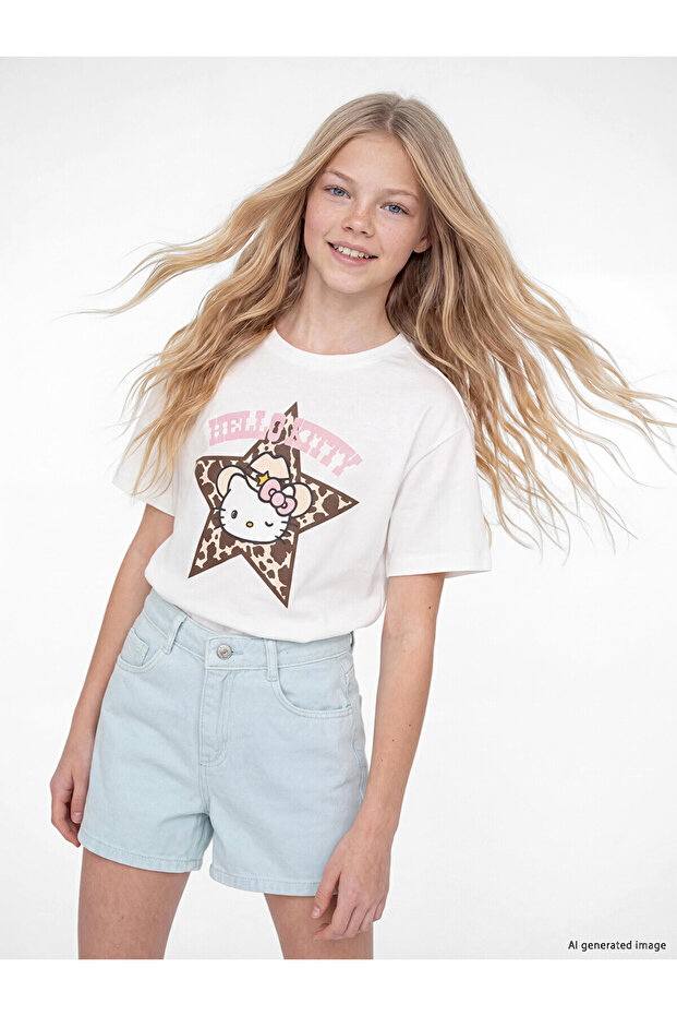 Original Hello Kitty Printed Girls' T-Shirt