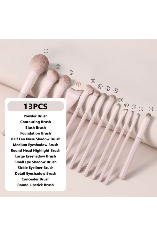 13PCS 13PCS Makeup Brush Set Foundation Concealer Eyeshadow Makeup Brush for Liquid Cream Soft Dense