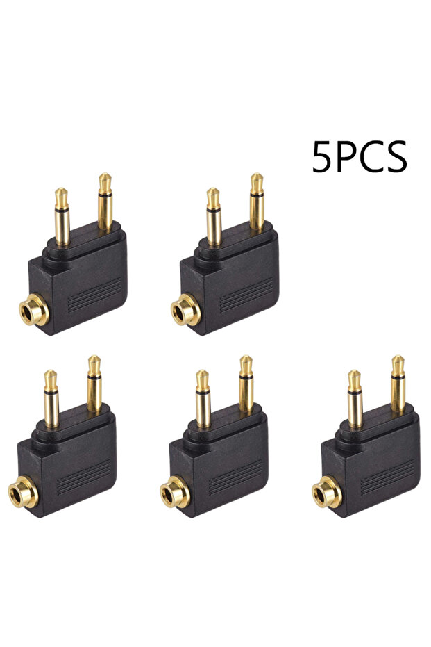 5 PCS Wholesale 3.5MM AUX Audio Converter for Airplane Travel Aircraft Headphone Plug Jack Audio Ada