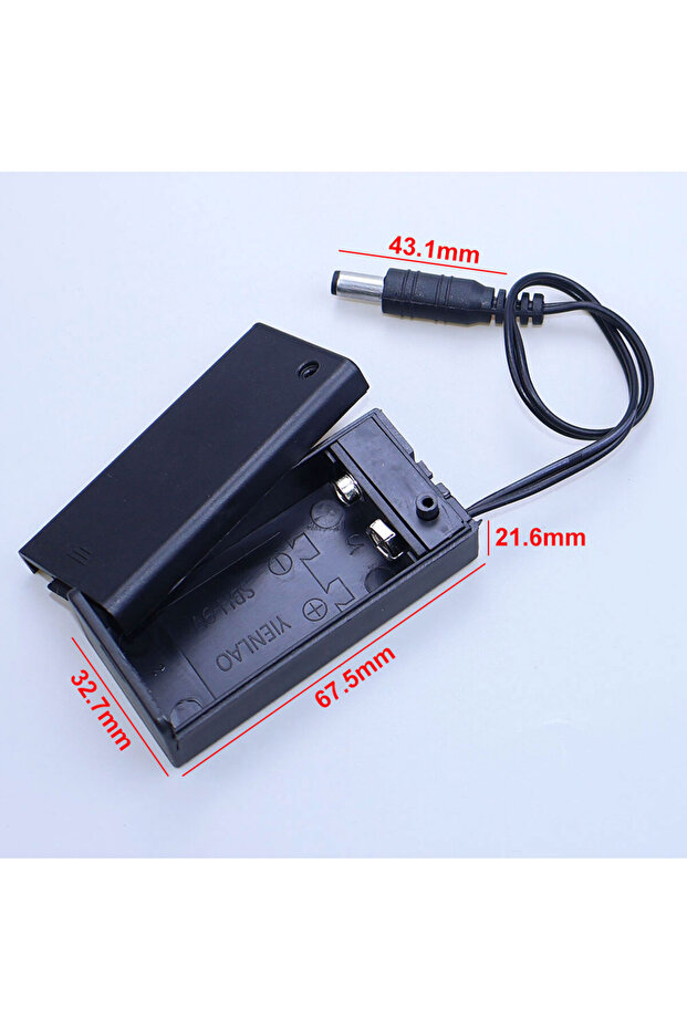 9V Box With DC Yanxi 1PC 9V Battery Holder Battery Clip Case With Wire Leads DIY Battery Storage B