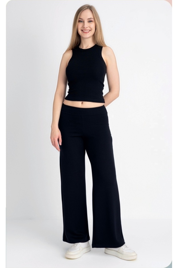 Palazzo Cut Knitted Comfort Pants