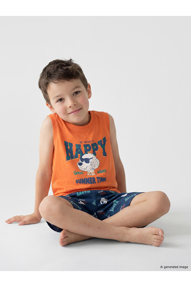 Crew Neck Men's Shorts Pajama Set