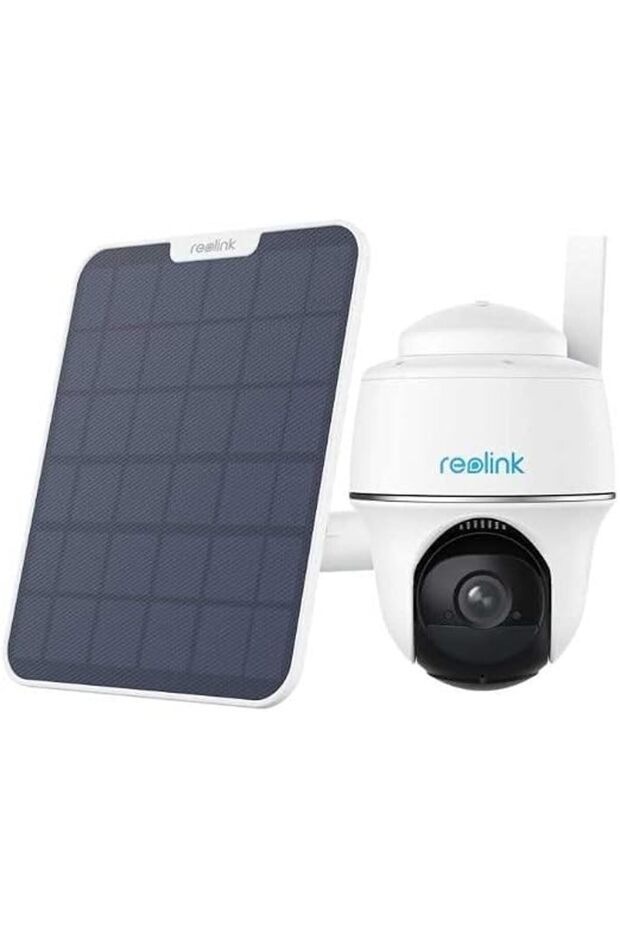 كاميرا أمان مع بطارية PT تعمل بالطاقة الشمسية ورؤية ليلية ملونة بدقة HD 2K + 5MP