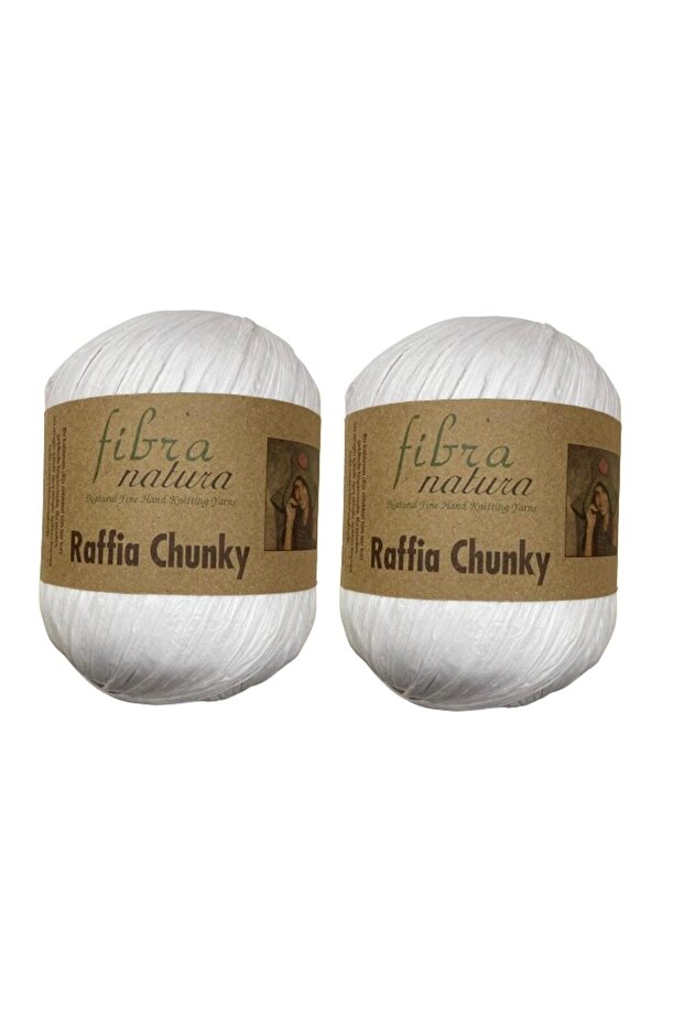 Raffia Paper Bag String Fibranatura Raffia Chunky 114-01, White 2 Strands 200 Grams