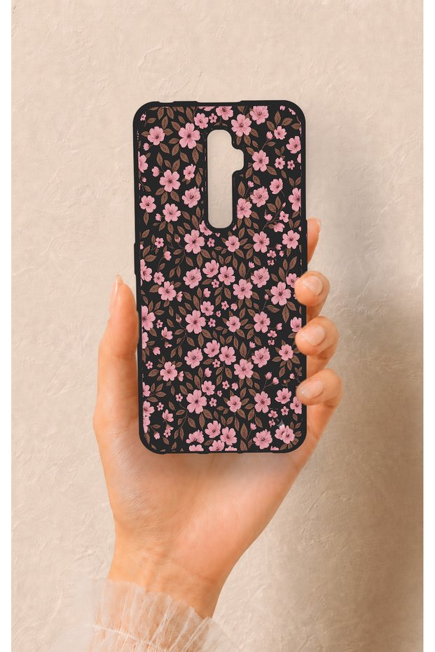 Oppo Reno 2Z Compatible Mini Pink Flower Pattern Silicone Case