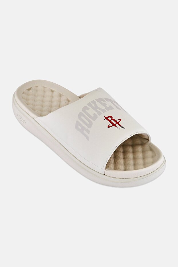 Men Houston Rockets Tonal Pop Slip On Slides, Off White