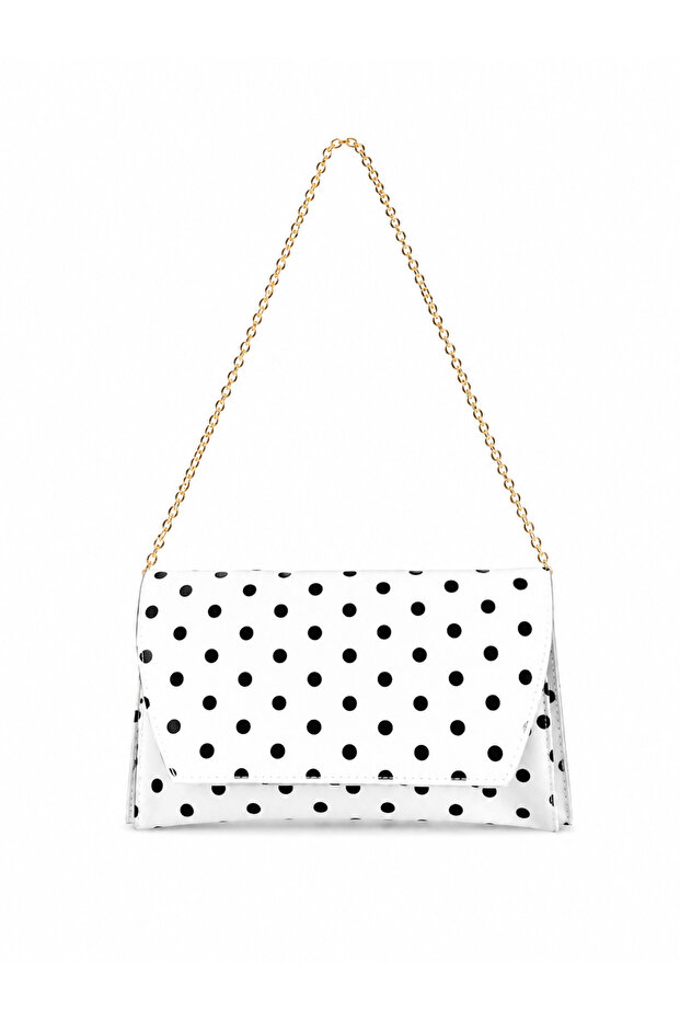 Envelope Style Double-Compartment Magnetic Closure Chain Strap Women's Hand and Shoulder Bag - Portfolio & Clutch (21Cm*13Cm)