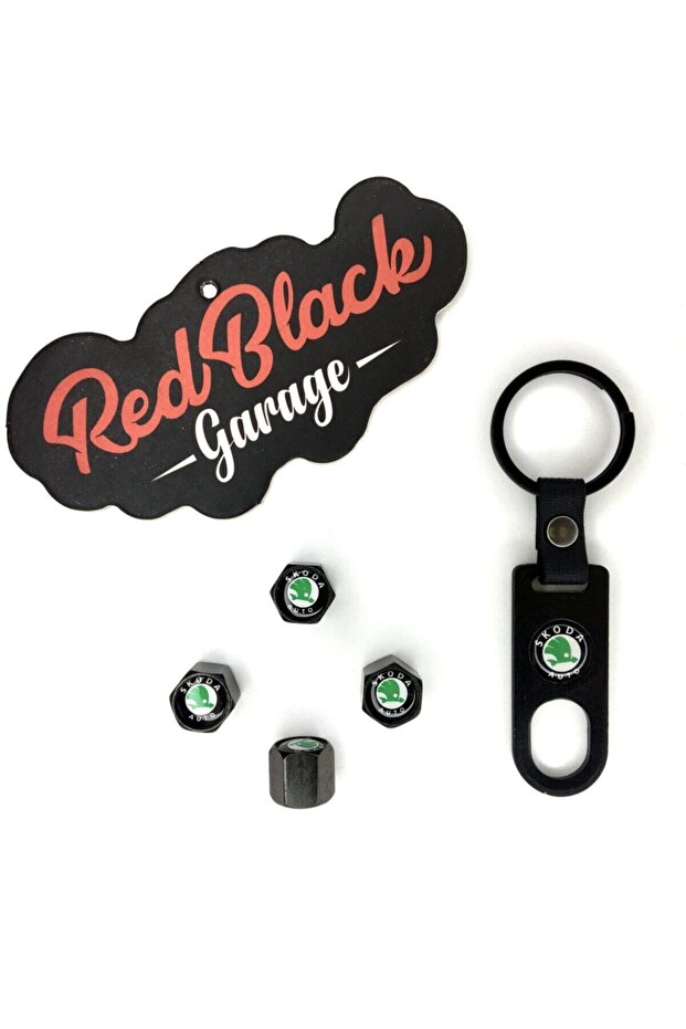 Skoda Metal Valve Cover and Keychain Set