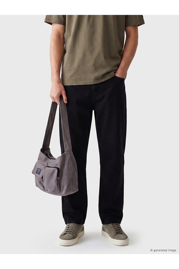 Lcw Jeans Black 745 Baggy Fit Men's Jean Trousers