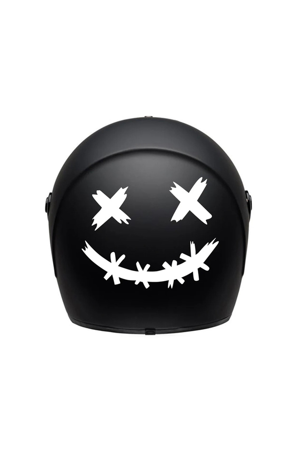 Spiky Smiley Face Vehicle, Car, Auto, Motorcycle, Helmet, Laptop, Glass Sticker 15X12 cm