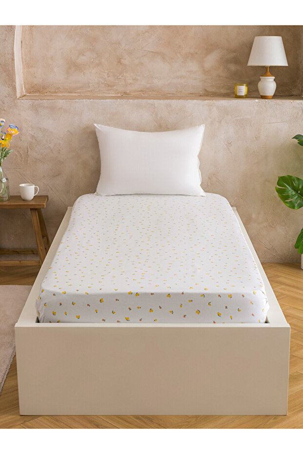 Nevavm Farkıyla Lemon Patterned Single Elastic Sheet