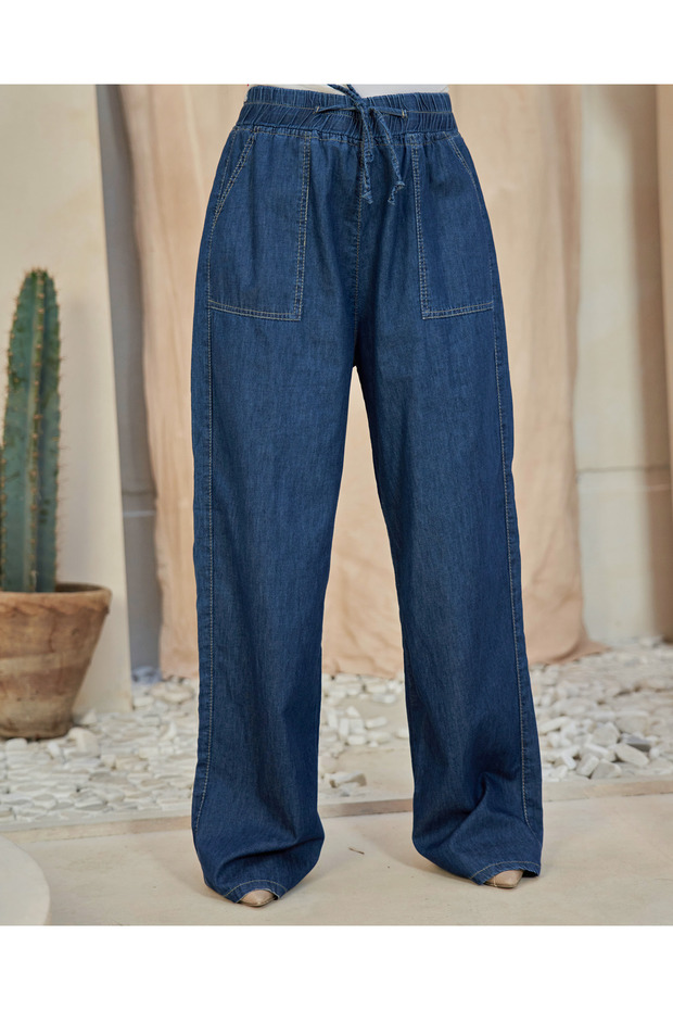 The All Day Flow Pants (Dark Blue Denim)