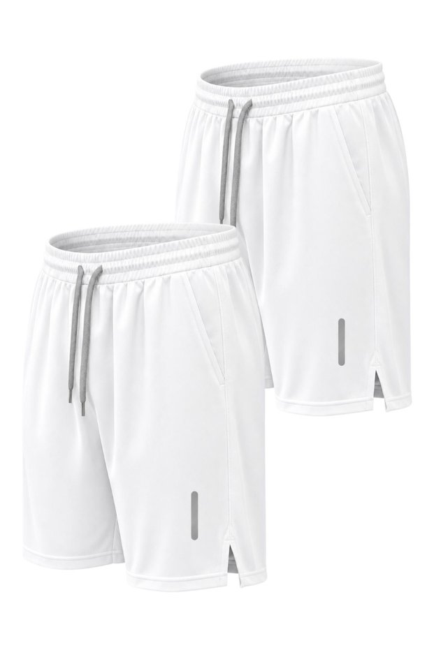 2-Pack Breathable Fabric Fitness Tennis Sports Shorts