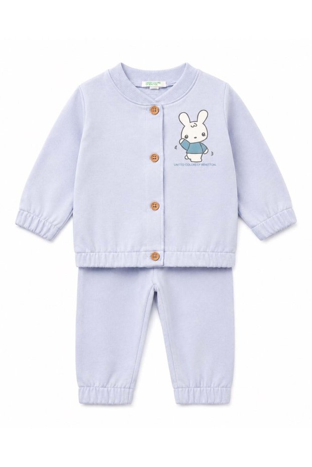 Benetton Baby Boy Printed Set 12 Months 12 Years Light Blue