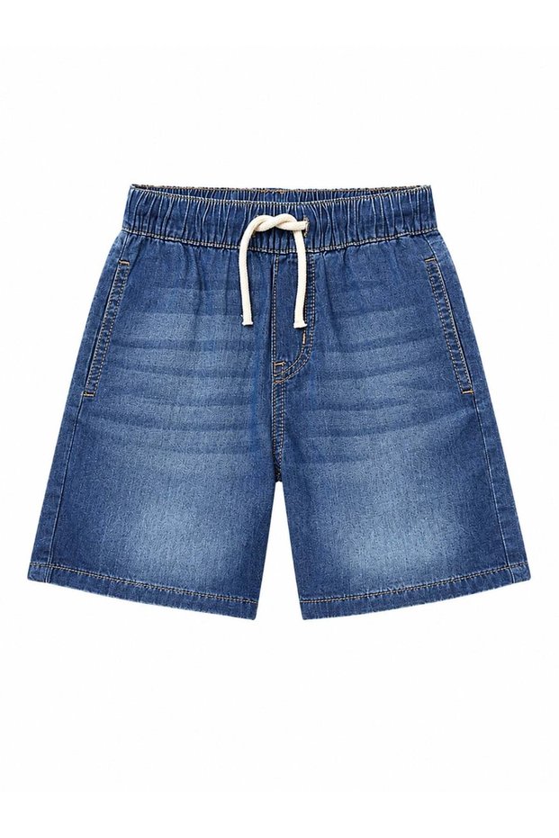 Benetton Baby Boy Elastic Waist Bermuda Shorts Blue