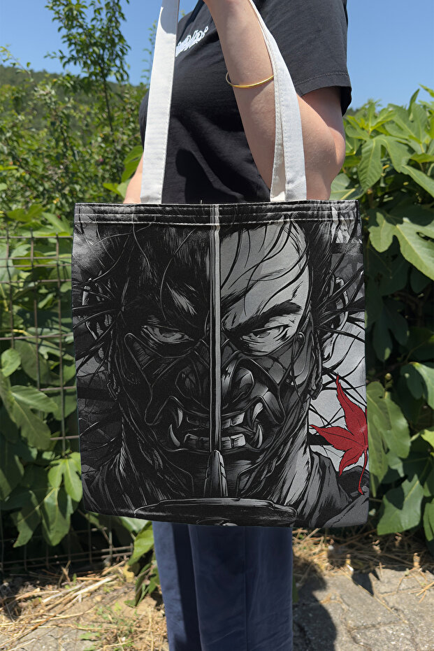 Ghost of Tsushima V4 Double-Sided Canvas Print Tote Bag Computer Gaming Video Game
