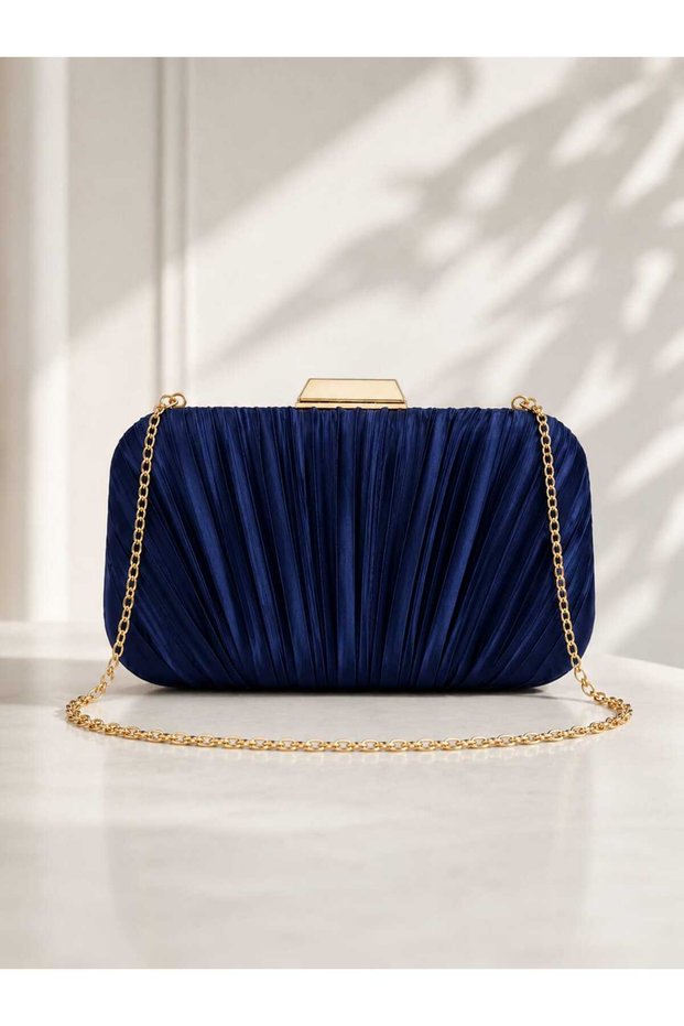Pleated Evening Dress Bag Pleated Evening Dress Bag with Chain Handle/Handbag