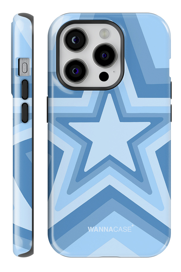 iPhone 14 Pro Baby Blue Star Double Layer Essential Tough Phone Case
