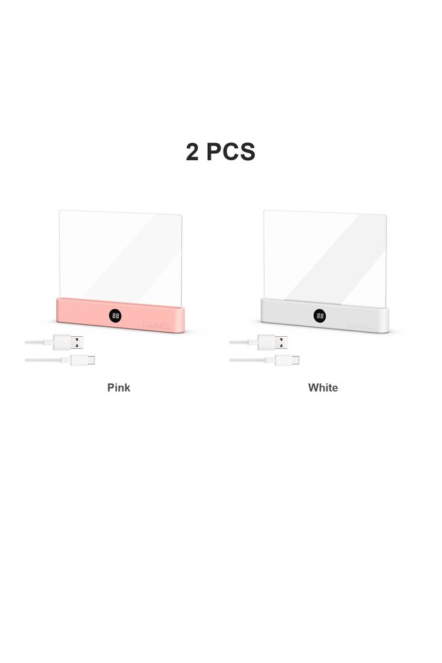 Pink and White LED Reading Light Night Light Book Family Study Reading Lamp Portable Bookmark Light